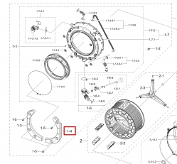 Противовес DC67-00689A передний правый стиральной машины Samsung