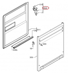 Замок двери 4055283925 посудомоечной машины Electrolux/Zanussi/AEG