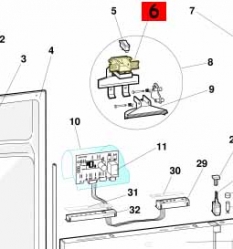 Замок двери 087440 посудомоечной машины Ariston/Indesit