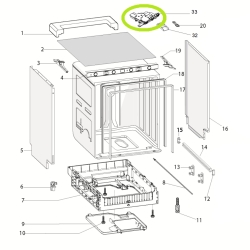 Механизм открывания двери посудомоечной машины Ariston/Indesit/Whirlpool - C00536647