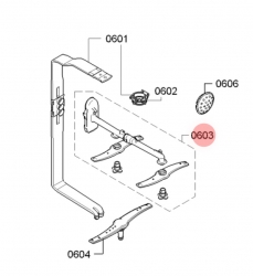 Импеллеры 706347 верхние с трубкой посудомоечной машины Bosch/Siemens/Neff