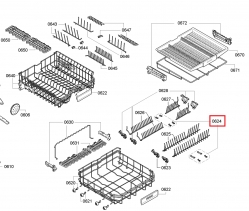 Клипсы корзины 611472 посудомоечной машины Bosch/Siemens (8шт.)