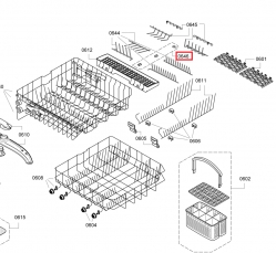 Комплект из 3 опор 418674 корзины посудомоечной машины Bosch/Siemens