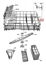 Корзина для посуды 1509576003 посудомоечной машины AEG/Electrolux/Zanussi