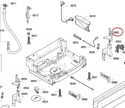 Петля для посудомоечной машины Bosch/Siemens, правая - 12005775