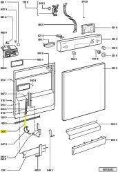 Поводок двери 481240118707 посудомоечной машины Whirlpool/Indesit 1шт.