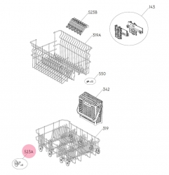 Ролик 50286965004 белый нижней корзины AEG/Electrolux/Zanussi