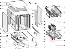 Ролик нижний 290453 посудомоечной машины Ariston/Indesit/Whirlpool (1шт.)