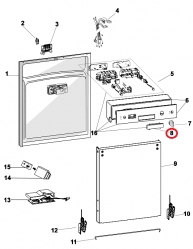 Накладка 283357 на ручку двери посудомоечной машины Ariston/Indesit