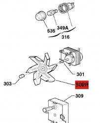 Крыльчатка вентилятора духовки AEG/Electrolux/Zanussi - 3152666016