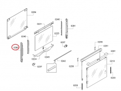 Держатель стекла 11005154 левый духовки Bosch/Siemens/Neff