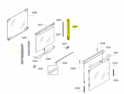 Держатель стекла 11005153 правый духовки Bosch/Siemens/Neff