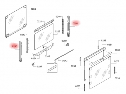 Держатели 11043990 (правый + левый) стекла духовки Bosch/Siemens/Neff
