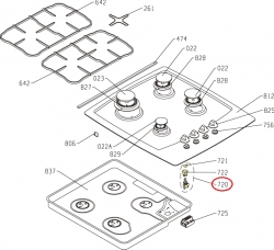 Кнопка поджига 273757 для плиты Asko/Gorenje