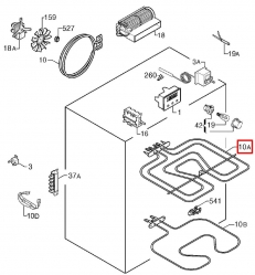 Верхний тэн духовки Electrolux/Zanussi, 800+1650W - 3970129015