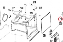 Уплотнитель 255440101 двери духовки Beko