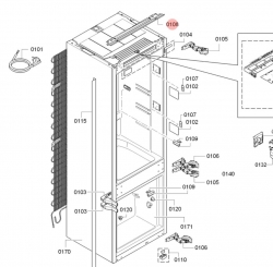 Верхняя планка 11045238 холодильника Bosch/Siemens/Neff