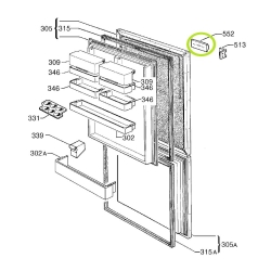 Направляющая для двери встроенного холодильника Ariston/Indesit - 113698