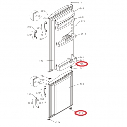 Ограничитель двери холодильника Gorenje, левый - 457477