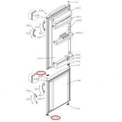 Ограничитель двери холодильника Gorenje, правый - 457478