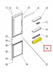 Балкон двери холодильника 286006 Ariston/Indesit (нижний)