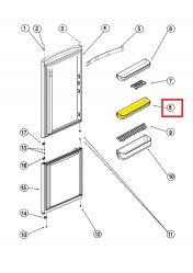 Полка балкон для холодильника Ariston/Indesit, средняя - 283533