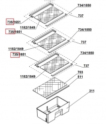 Обрамление 4561540100 заднее полки холодильника Beko