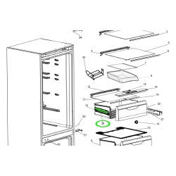 Направляющая овощного ящика холодильника Ariston/Indesit, левая - 384954