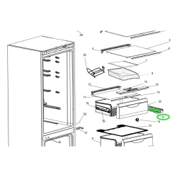 Направляющая овощного ящика холодильника Ariston/Indesit, правая - 384955