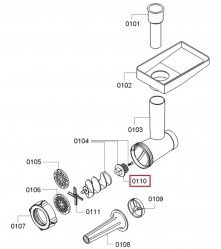 Втулка шнека MGR005UN мясорубки Bosch/Zelmer/Philips