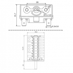 Переключатель режимов духовки для плит Дарина AC8-T29-840A, 8008031