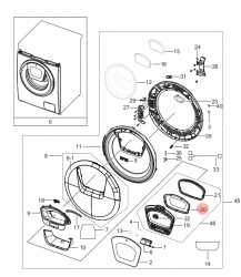 Направляющая DC61-04140B крышки люка стиральных машин Samsung