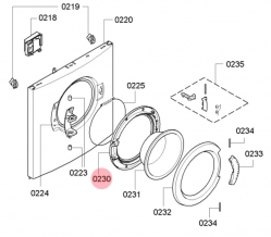 Внутреннее обрамление люка 432074 серый Bosch/Siemens