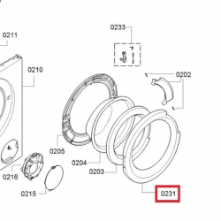 Внешнее обрамление люка стиральной машины Bosch/Siemens - 747545