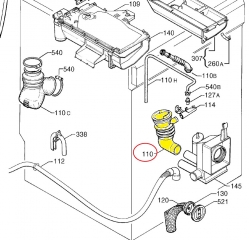 Патрубок 1243072004 бак-помпа AEG/Electrolux/Zanussi