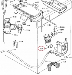 Патрубок бак-слив 1240830016 стиральной машины Electrolux/Zanussi