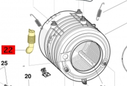 Патрубок дозатор-бак 066183 стиральных машин Ariston/Indesit